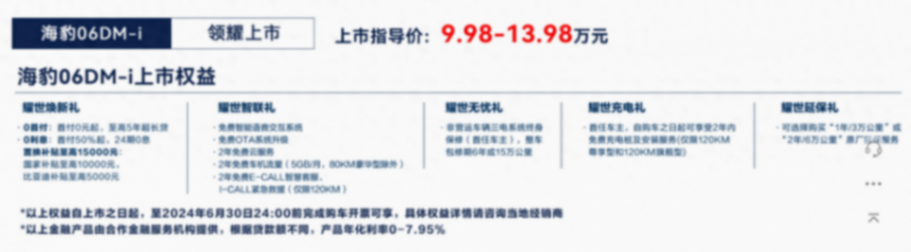 虧電油耗2.9升續(xù)航里程2100公里,比亞迪海豹06上市售9.98萬元起