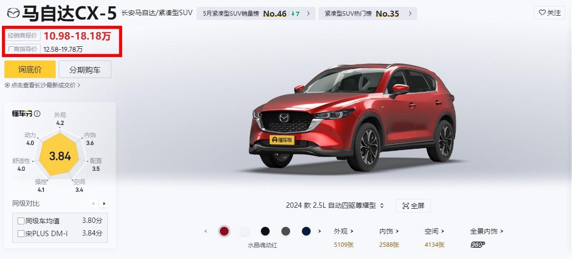 優(yōu)惠后僅10.98萬起,月銷只有2000多臺,馬自達CX-5還能做什么?